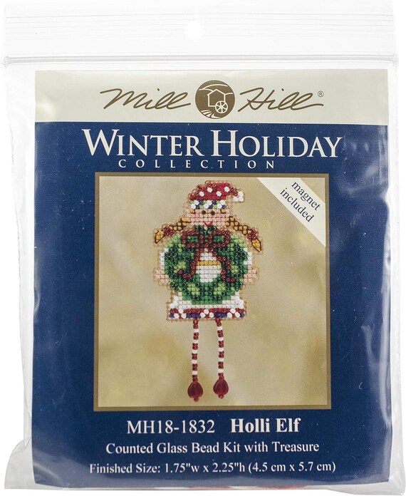 Mill Hill Winter Holiday Beaded Counted Cross Stitch Kit ~ Holli Elf ~ MH18-1832