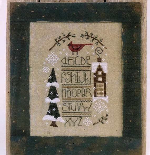 Bent Creek Counted Cross Stitch pattern ~ Red Bird Sampler ~  printed pattern