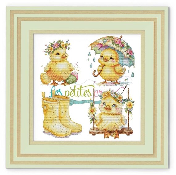 Easter Chicks counted cross stitch leaflet by Les petites croix de Lucie