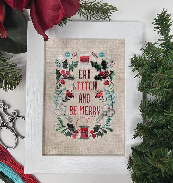 Stitch And Be Merry Counted Cross Stitch Pattern by Tiny Modernist