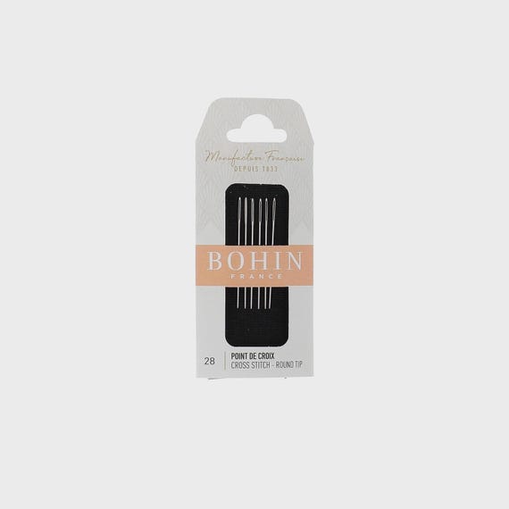 Bohin Point De Croix Cross Stitch Round Tip Needles #28