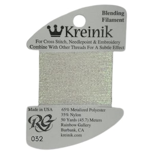 Kreinik Pearl BF032 Blending Filament 45.7m Metallic thread , 50yds