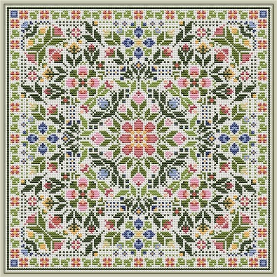 English Garden Counted Cross Stitch Pattern by CM Designs /  Carolyn Manning Designs