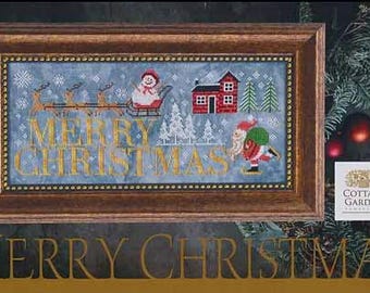 Merry Christmas Counted Cross Stitch Pattern by Cottage Garden Samplings
