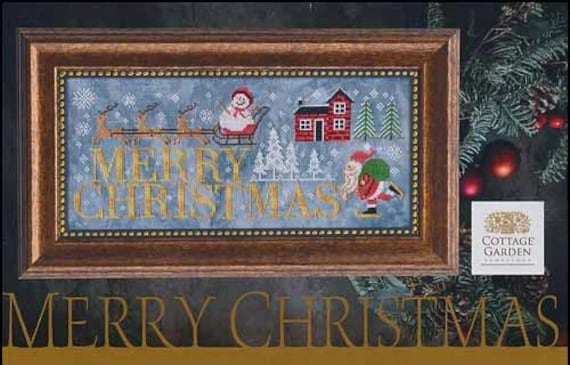 Merry Christmas Counted Cross Stitch Pattern by Cottage Garden Samplings
