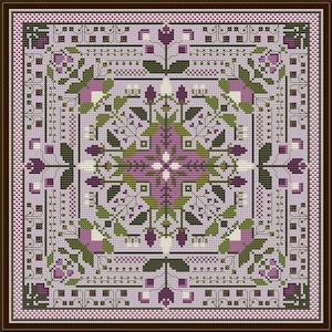 The Violet Trellis Counted Cross Stitch Pattern by CM Designs /  Carolyn Manning Designs