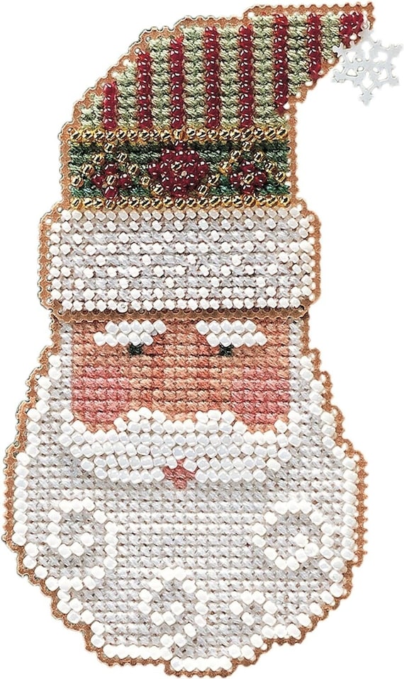 Mill Hill Charmed Ornament Santa Faces Beaded Cross Stitch Kit ~ Santa Claus~