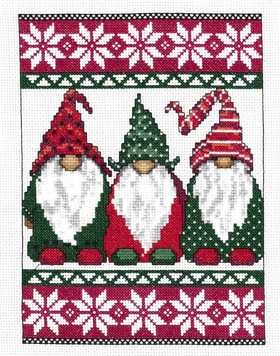 Bobbie G Designs Imaginating Counted Cross Stitch Kit ~ Chillin' Gnomies