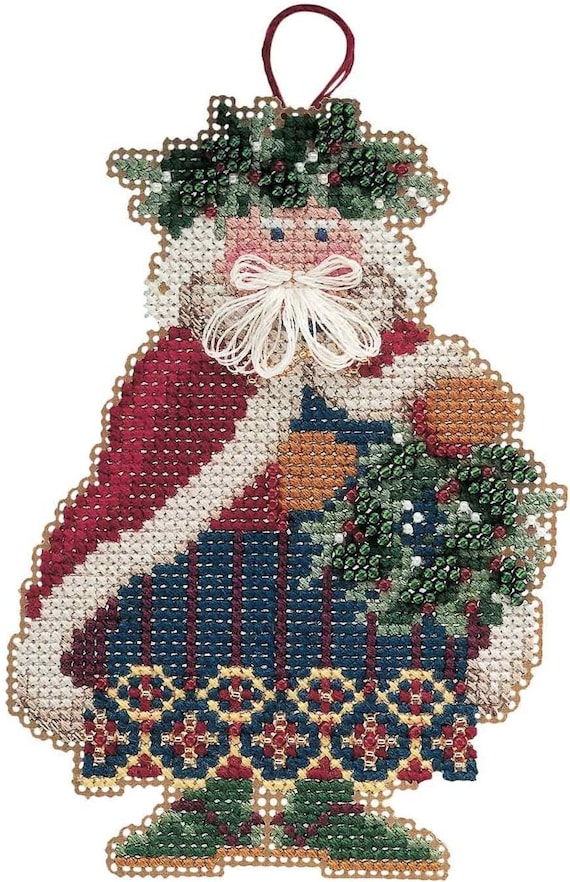 Mill Hill 2001 Woodland Santa Beaded Cross Stitch Kit ~ Holly & Ivy Santa ~