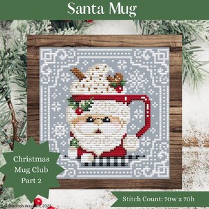 Shannon Christine Designs Counted Cross Stitch Pattern ~ Santa Mug ...