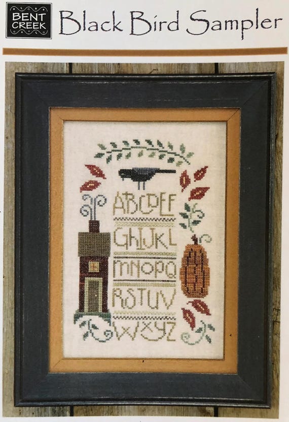 Bent Creek Counted Cross Stitch pattern ~ Black Bird Sampler ~  printed pattern