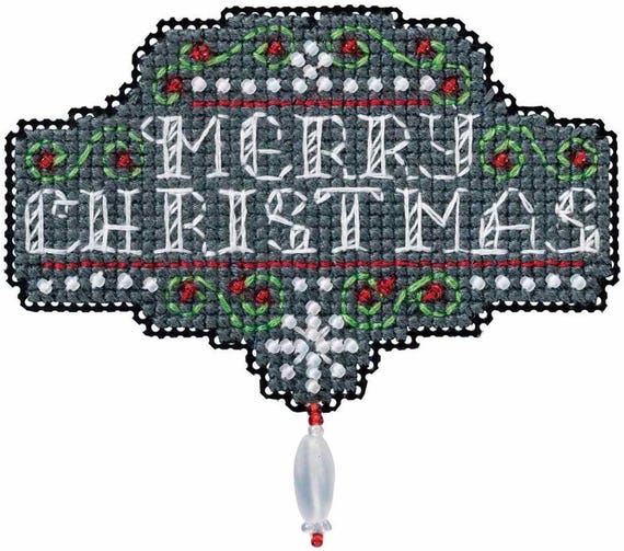 Mill Hill Winter Holiday Beaded Cross Stitch Kit ~ Chalkboard Christmas