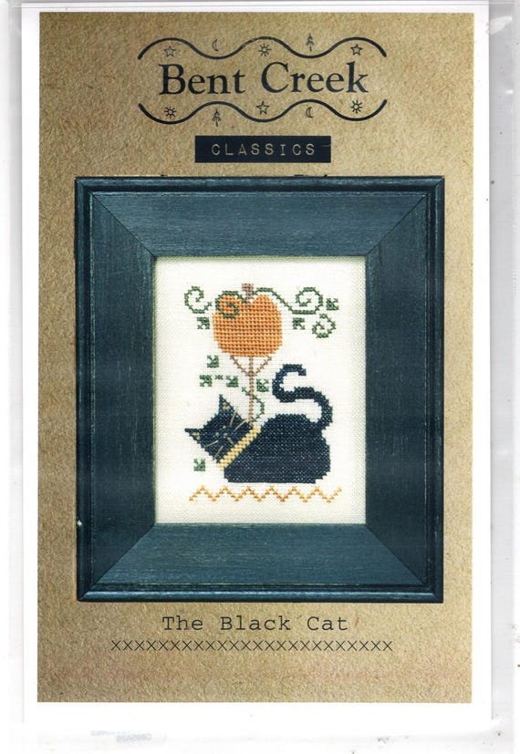 Bent Creek Counted Cross Stitch pattern ~ The Black Cat ~ Hardcopy printed pattern