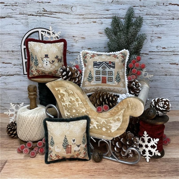 Winter Berry Trio Counted Cross Stitch leaflet by Erin Elizabeth Designs