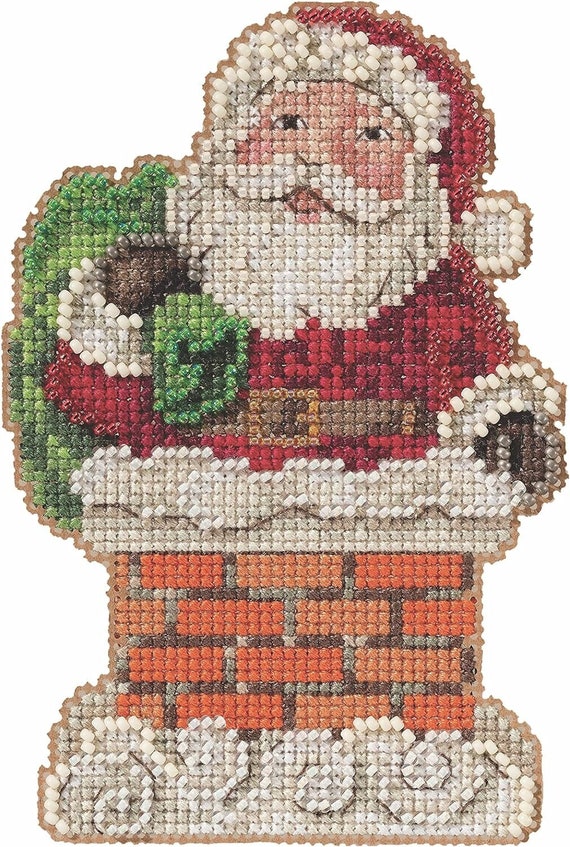 Mill Hill 2021 Jim Shore Beaded Cross Stitch Kit ~ Santa in Chimney ~