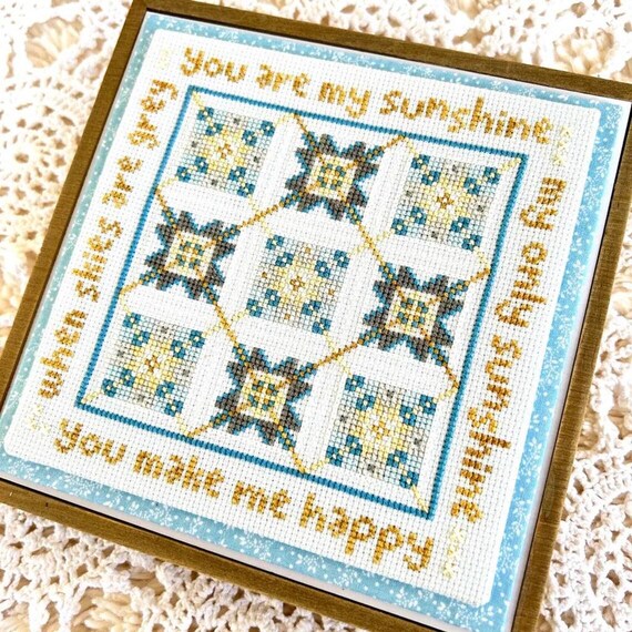 You Are My Sunshine Counted Cross Stitch Pattern by Sweet Wing Studio