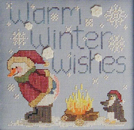 Warm Winter Wishes Counted Cross Stitch Pattern Leaflet by Waxing Moon Designs ML8