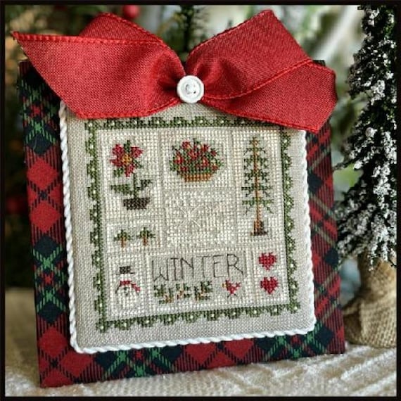 Bits and Pieces of Winter Counted Cross Stitch Pattern by Little House Needleworks - Printed pattern ~