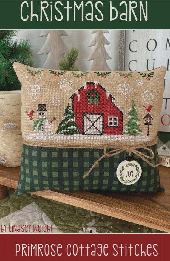 Primrose Cottage Stitches Counted Cross Stitch Pattern ~ Christmas Barn