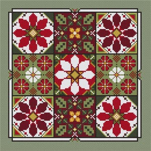 Poinsettia Counted Cross Stitch Pattern by CM Designs /  Carolyn Manning Designs