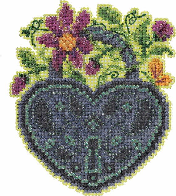 Mill Hill Antique Lock Trilogy Beaded Cross Stitch kit ~ Spring Lock ~