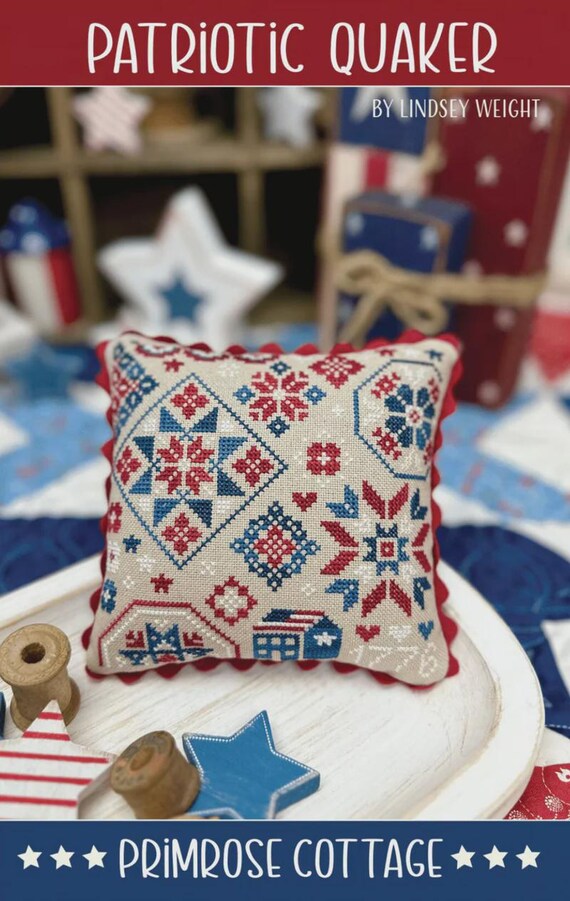Primrose Cottage Stitches Counted Cross Stitch Chart ~ Patriotic Quaker