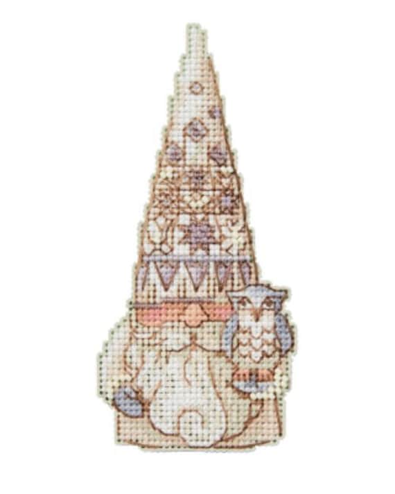 Mill Hill Jim Shore Woodland Gnome Beaded Cross Stitch Kit ~ Owl Gnome