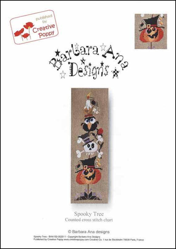 Spooky Tree Counted Cross Stitch Pattern by Barbara Ana Designs