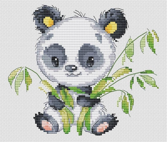 Panda counted cross stitch leaflet by Les petites croix de Lucie