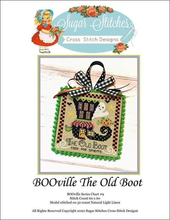 BOOville The Old Boot Counted Cross Stitch Pattern by Sugar Stitches Design - Printed Pattern