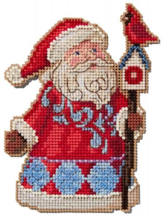 Mill Hill 2024 Jim Shore Beaded Cross Stitch Kit ~ Santa & Cardinal Birdhouse ~  JS202411