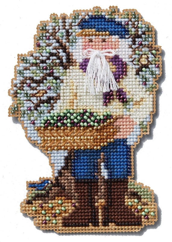 Mill Hill 2024 Mediterranean Santa Beaded Cross Stitch Kit ~ Olive Harvest Santa
