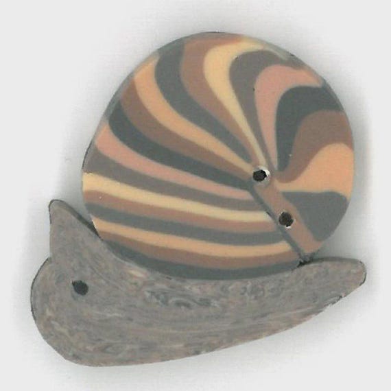 Just Another Button Company Polymer Clay Button ~ Garden Snail ~ 1133