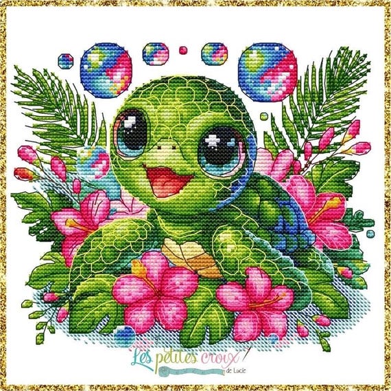 Turtle Animals Series counted cross stitch pattern by Les petites Croix de Lucie