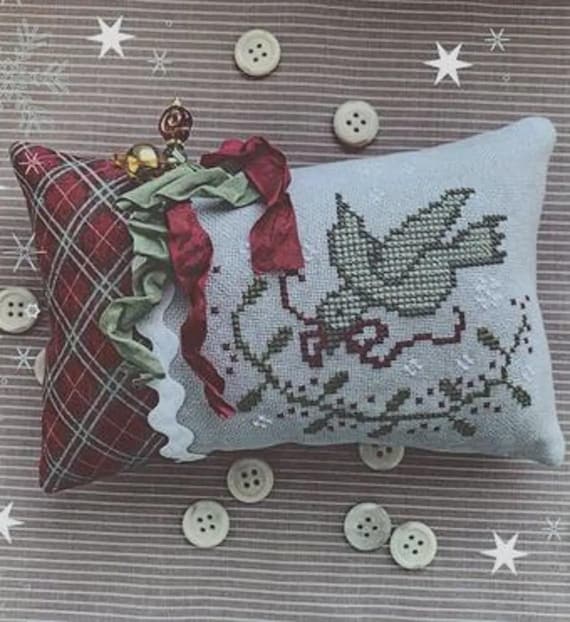 Holly Bird Ornament Counted Cross Stitch Pattern by Stitches by Ethel - Printed Pattern