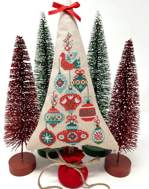 Nordic Ornament Tree Counted Cross Stitch Pattern by Tiny Modernist