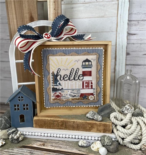 Hello Summer Counted Cross Stitch leaflet by Erin Elizabeth Designs