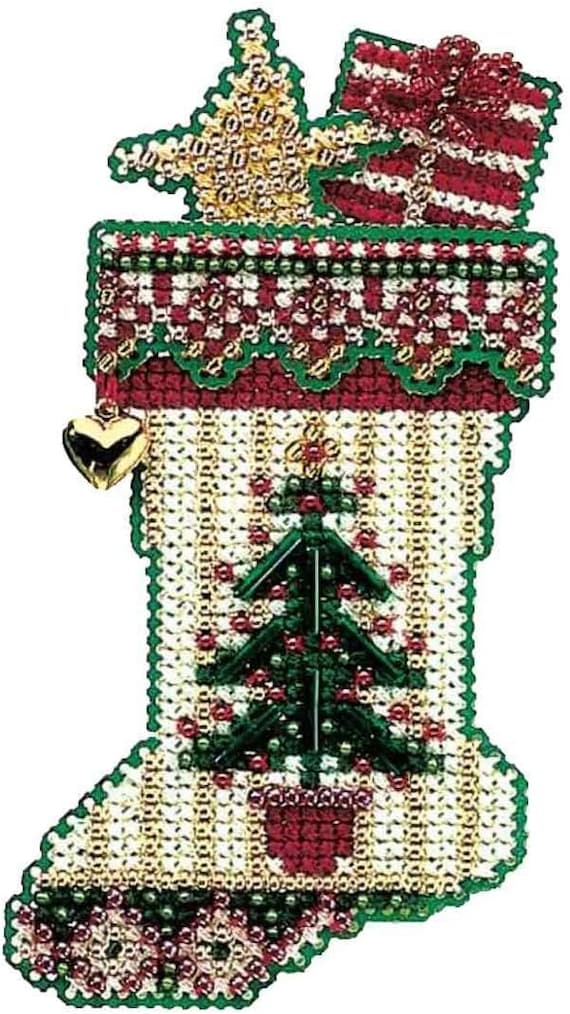Mill Hill 2004 Charmed Stocking Beaded Cross Stitch Kit ~ Evergreen Stocking