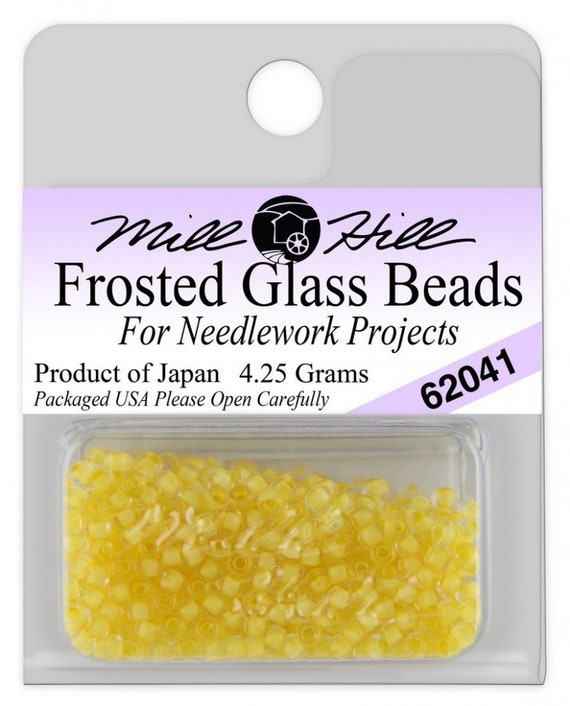 Mill Hill Frosted Glass Seed Beads 4.25grams ~ Buttercup #62041 ~ Size 11/0 (2.2mm)