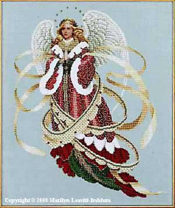 Angel of Christmas counted cross stitch pattern by Lavender & Lace designed by Marilyn Leavitt-Imblum - Printed pattern
