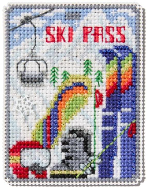 Ski Pass Mill Hill 2025 Winter Holiday beaded cross stitch kit MH182533
