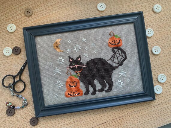 Three Jacks and Cat Counted Cross Stitch Pattern by Stitches by Ethel - Printed Pattern