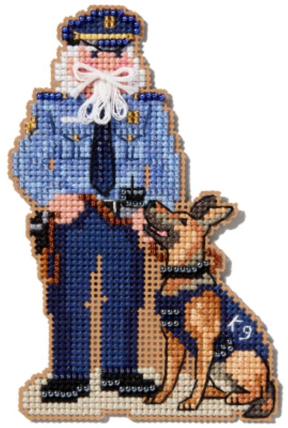 Mill Hill Police Officer First Responder Santa 2025 Beaded Cross Stitch Kit MH202531