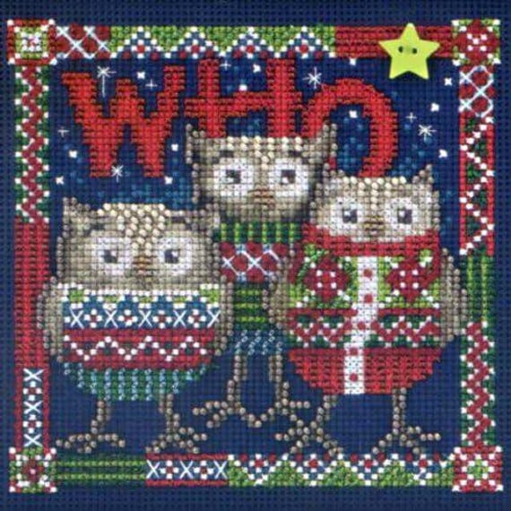 Mill Hill Winter Series Buttons & Beads Counted Cross Stitch Kit ~ Who Trio ~