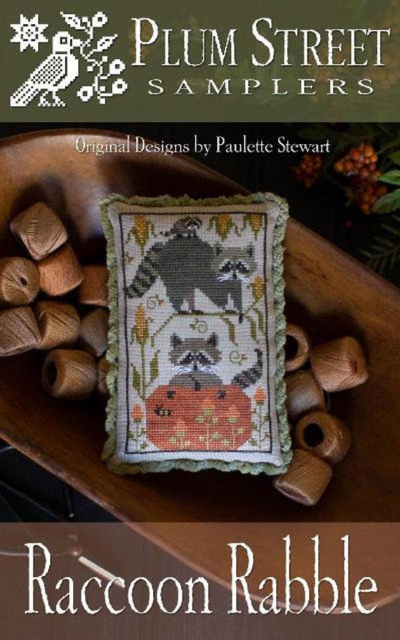 Raccoon Rabble by Plum Street Samplers Counted Cross Stitch Pattern