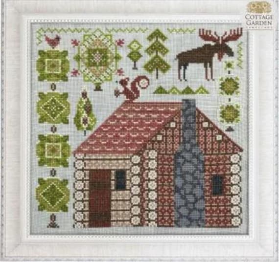 Log Cabin ~ Cottage Garden Samplings Counted Cross Stitch Pattern ~ Fabulous House Series #12