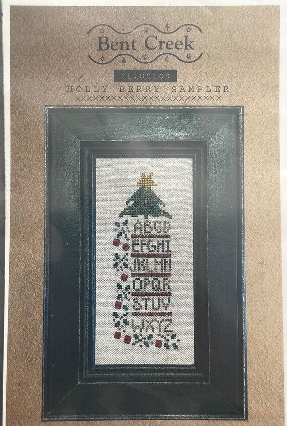Bent Creek Counted Cross Stitch pattern ~ Holly Berry Sampler ~  printed pattern