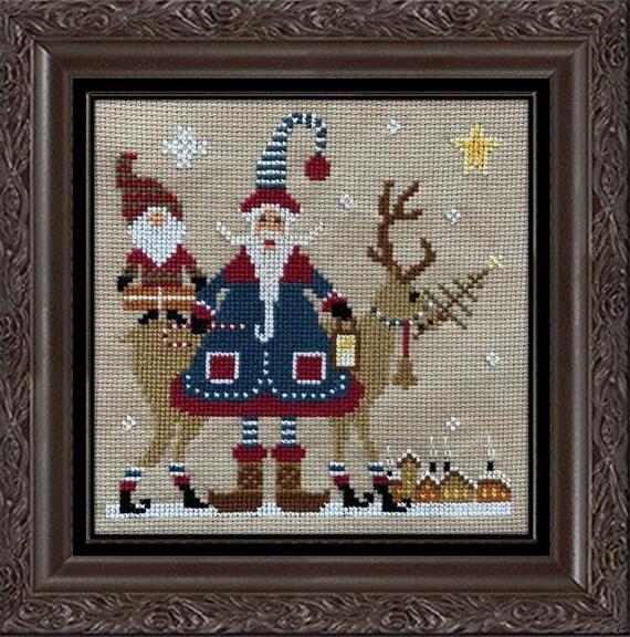 Nordic Santa III Counted Cross Stitch Pattern Leaflet by Twin Peak Primitives