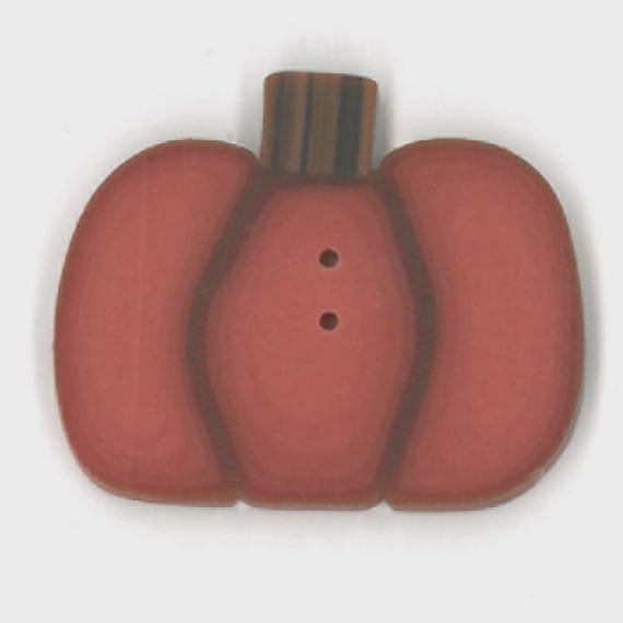 Just Another Button Company Polymer Clay Button ~ Large Orange Pumpkin ~ 2212L