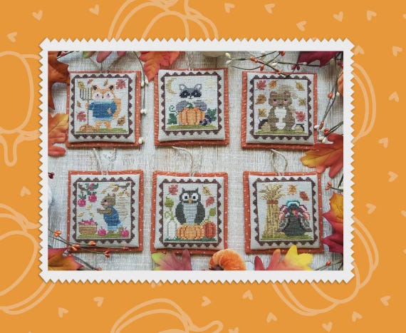 Autumn Littles Counted Cross Stitch Pattern by Waxing Moon Designs - Printed Pattern